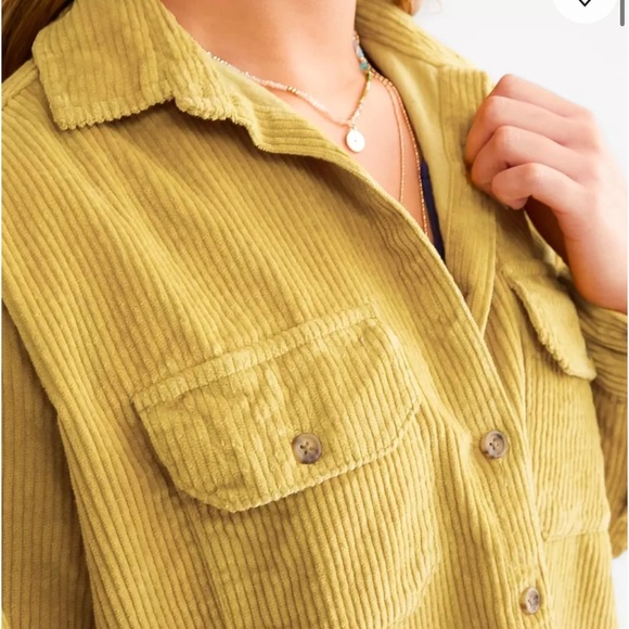 Billabong So Stoked Corduroy Shacket shirt jacket Kiwi oversized womens S cotton - Picture 4 of 11